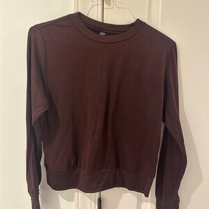 Vuori Maroon Long Sleeve Halo crew top